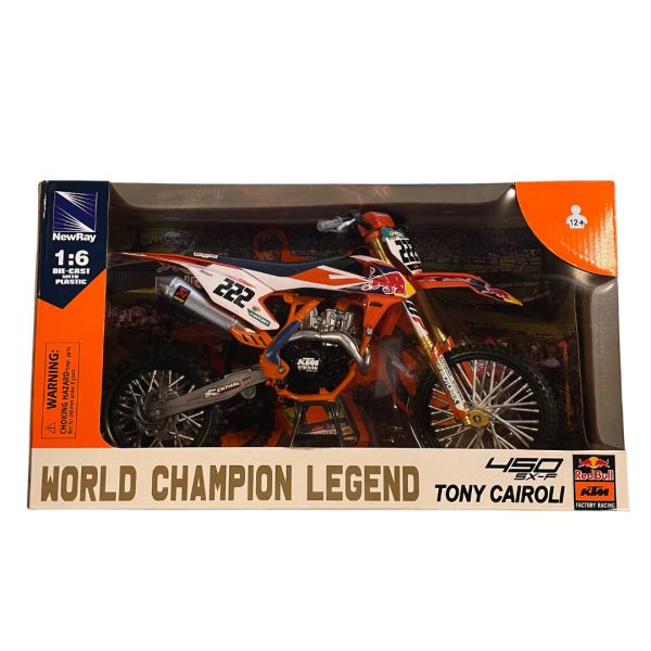 Machete Off Road New Ray Macheta Moto Toni Cairoli Red Bull KTM SXF 450 Toy 49673 1:6