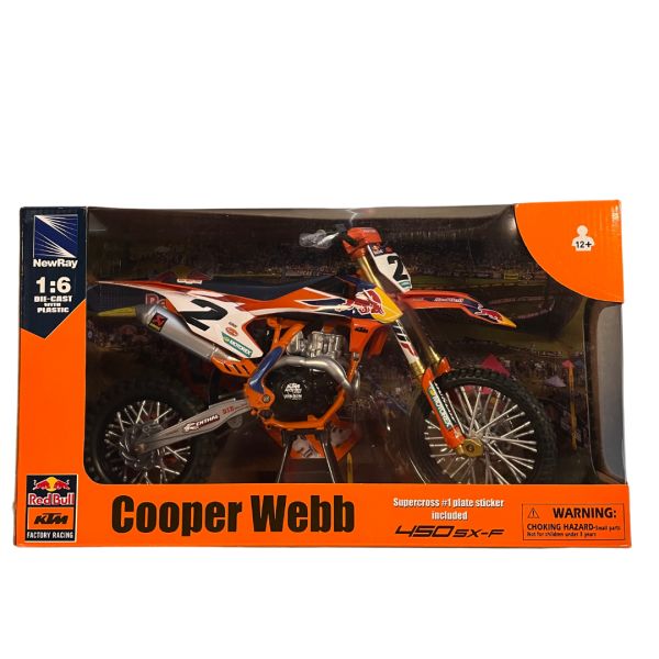 Machete Off Road New Ray Macheta Moto Cooper Webb Red Bull KTM SXF 450 Toy 49683 1:6