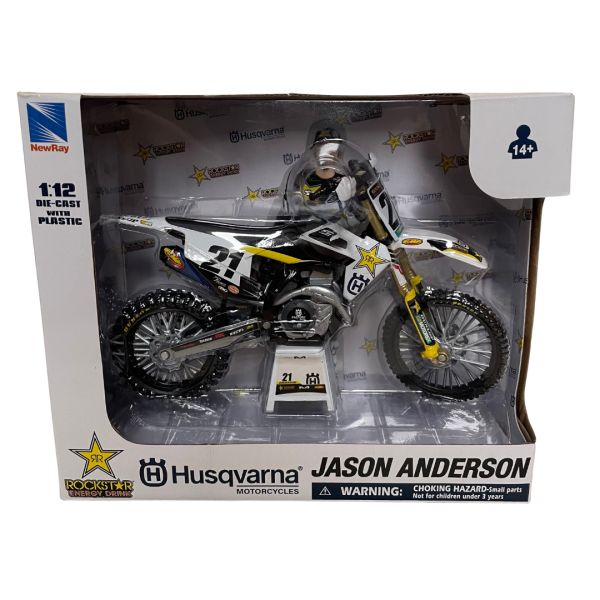 Machete Off Road New Ray Macheta Jason Anderson Rockstar Energy Husqvarna FC 450 Toy Model 1:12
