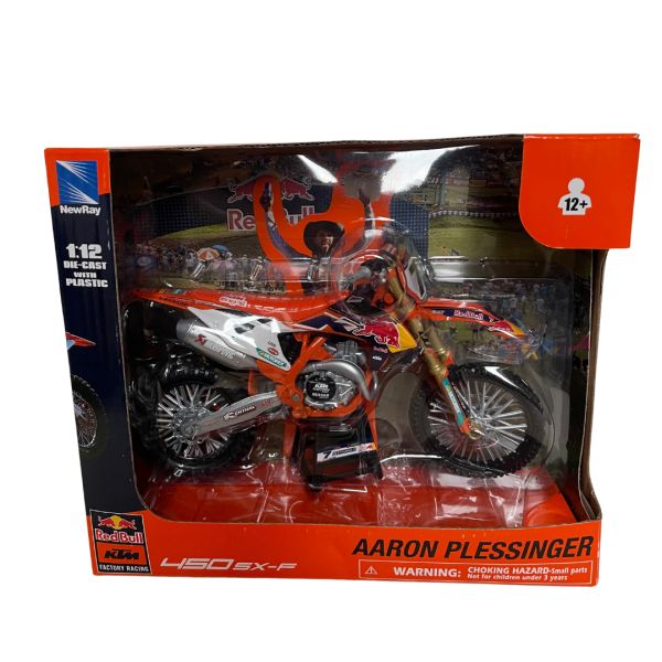 Machete Off Road New Ray Macheta Aaron Plessinger Red Bull KTM SXF 450 Toy 1:12