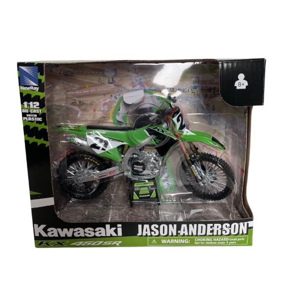Machete Off Road New Ray Macheta Jason Anderson Kawasaki Factory KX 450 Toy Model 1:12