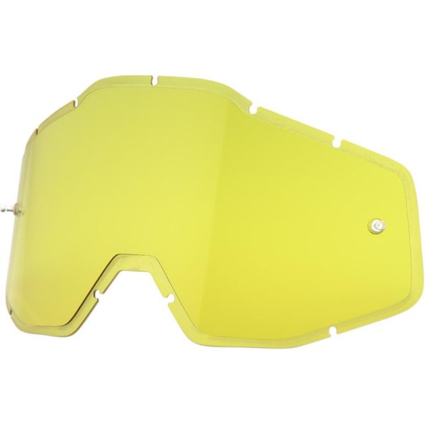 Accesorii Ochelari 100 la suta Lentila Schimb Racecraft/Accuri/Strata HD Galbena ANTI-FOG INJECTED 