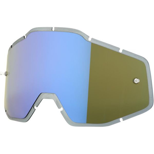 Accesorii Ochelari 100 la suta Lentila Schimb Racecraft/Accuri/Strata Oglinda Albastra/Fumurie ANTI-FOG INJECTED 