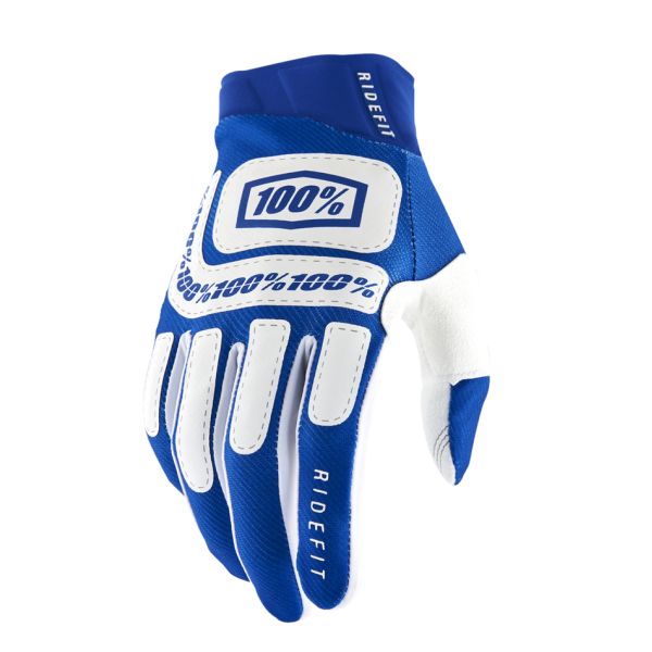 Gloves MX-Enduro 100 la suta Moto Gloves MX/Enduro Ridefit White-Blue   10010-00033