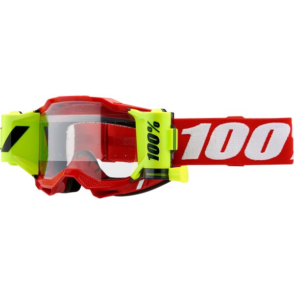 Ochelari MX-Enduro 100 la suta Ochelari Moto Enduro Accuri 2 Forecast Neon Red Clear Lens