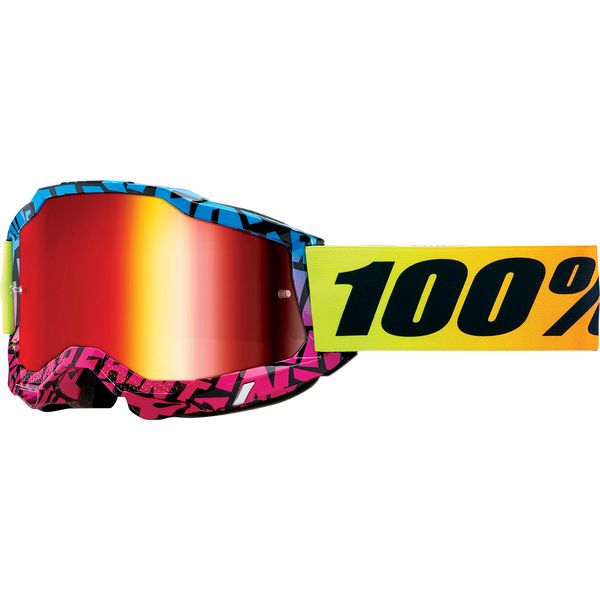 Goggles MX-Enduro 100 la suta Enduro Moto Goggles Accuri 2 Utv Black/Pink/Purple Mirrored Lens