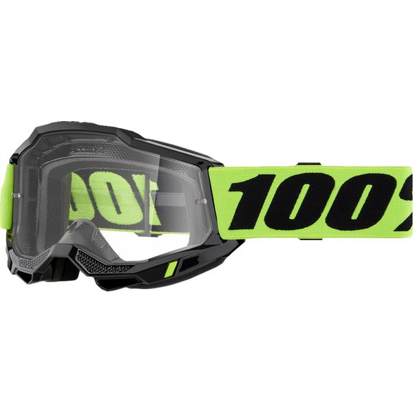 Goggles MX-Enduro 100 la suta Moto MX/Enduro Goggles Accuri 2 Neon Yellow Clear Lens 50013-00040