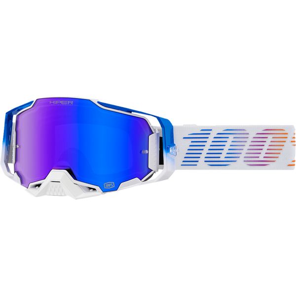 Goggles MX-Enduro 100 la suta Moto MX/Enduro Goggles Armega Neo Blue-Mirror Lens 50003-00011