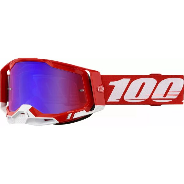 Ochelari MX-Enduro 100 la suta Ochelari Moto MX/Enduro Racecraft 2 Red Blue/Red Mirror Lens
