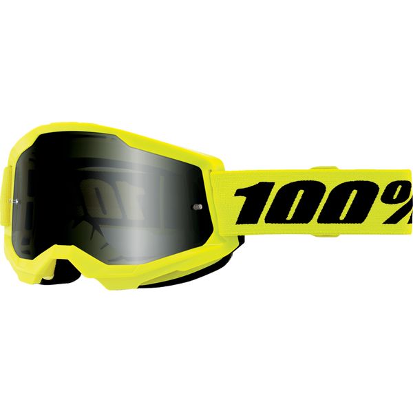 Goggles MX-Enduro 100 la suta Moto MX/Enduro Goggles Strata 2 Neon Yellow Smoke Lens 50030-00005