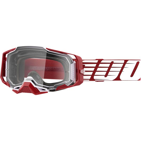 Ochelari MX-Enduro 100 la suta Ochelari Moto MX/Enduro Armega Deep Red Clear Lens 50004-00009
