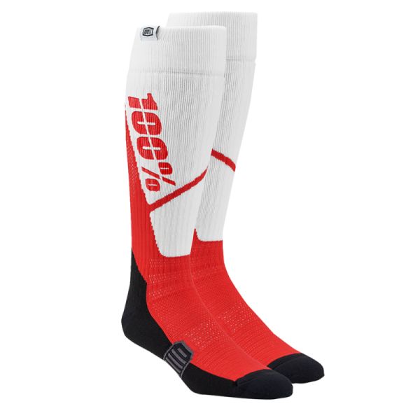 Sosete MX-Enduro 100 la suta Sosete Moto MX/Enduro Torque Comfort White-Red-Black 24