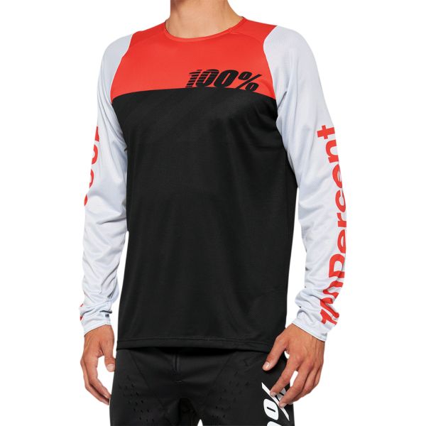 Tricouri Bike 100 la suta Tricou Bike R-CORE LS BK/RD 24