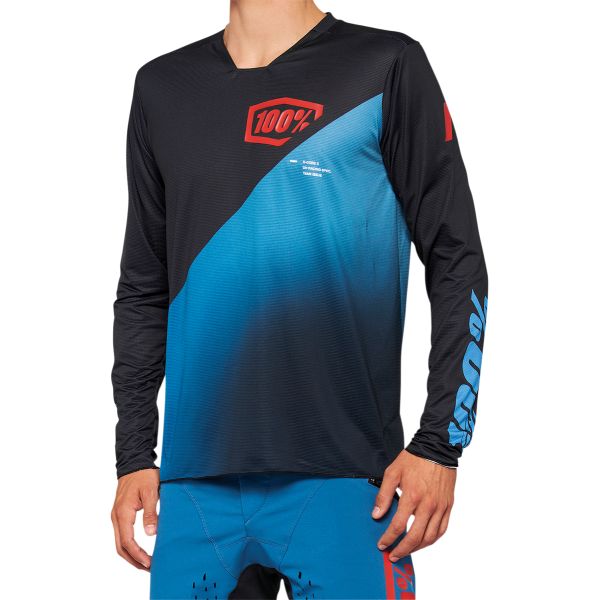 Tricouri Bike 100 la suta Tricou Bike R-CORE X LS BK/BL 24