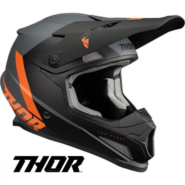 Casti Cross-Enduro Thor Casca MotoCross Sector Chev Charcoal/Orange