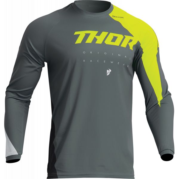 Kids Jerseys MX-Enduro Thor Youth Moto Enduro Jersey Sector Edge Gray/Acid 23