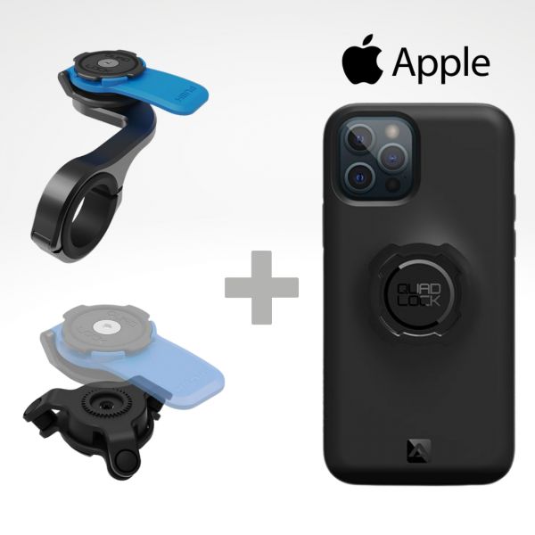 Handlebar Mounts Phone/GPS Quad Lock Kit Out Front Mount Pro+Vibration Dampener+Apple Phone Case