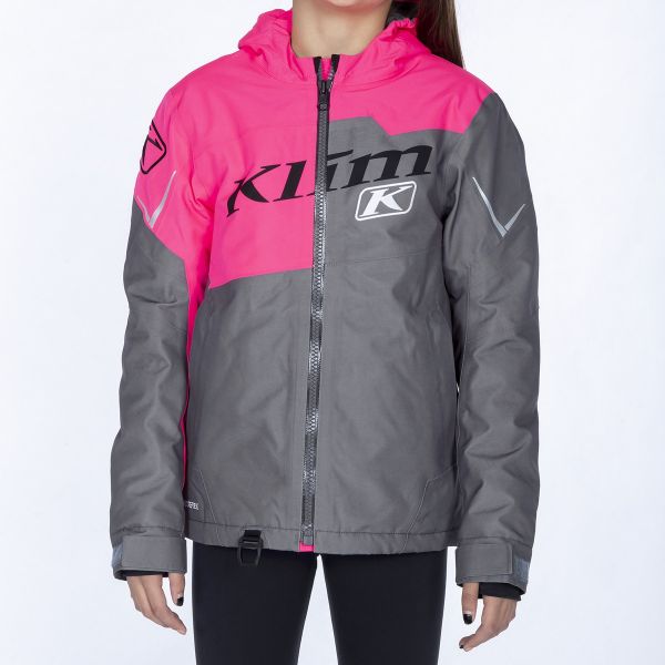 Kids Jackets Klim Snowmobil Insulated Jacket Instinct Youth Knockout Pink-Castlerock Gray