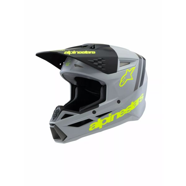 Casti MX-Enduro Copii Alpinestars Casca Moto MX/Enduro Copii Supertech M3 Youth Radium Grey/Black/Yellow 24