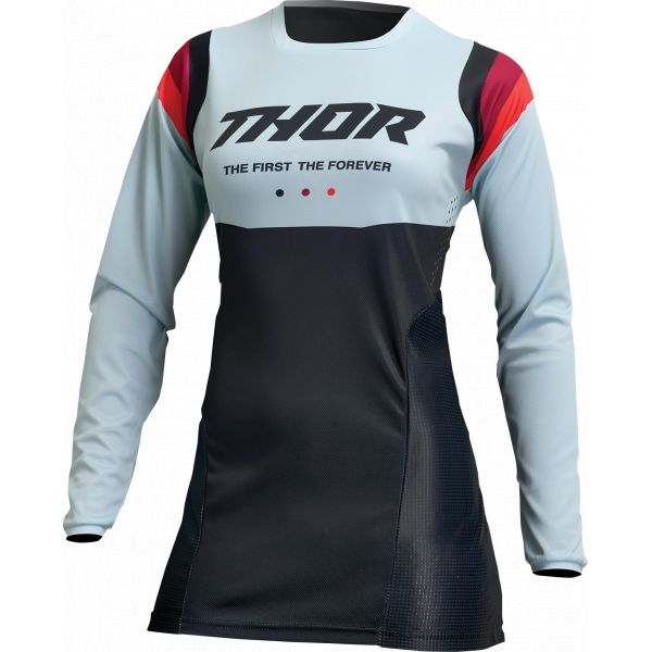 Tricouri MX-Enduro Thor Tricou Moto Enduro Dama Pulse Rev Black/Light Mint 23