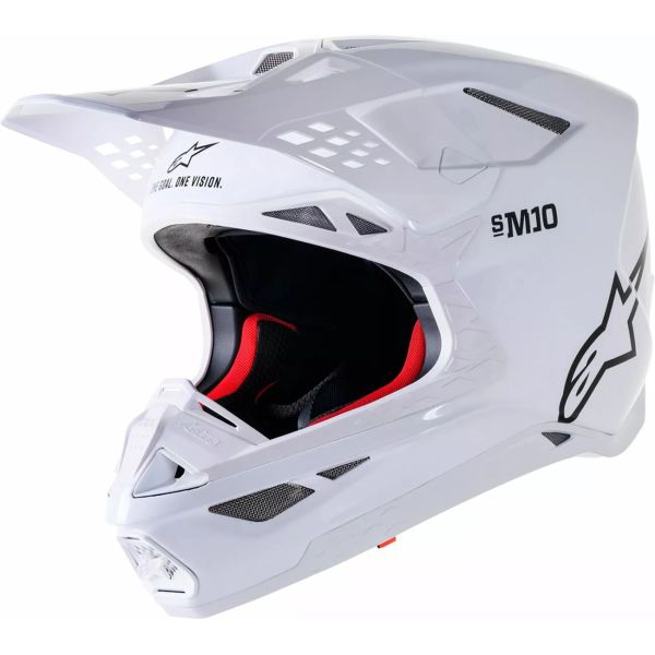 Casti Cross-Enduro Alpinestars Casca Moto Enduro/MX Supertech M10 Solid MX White Glossy 24