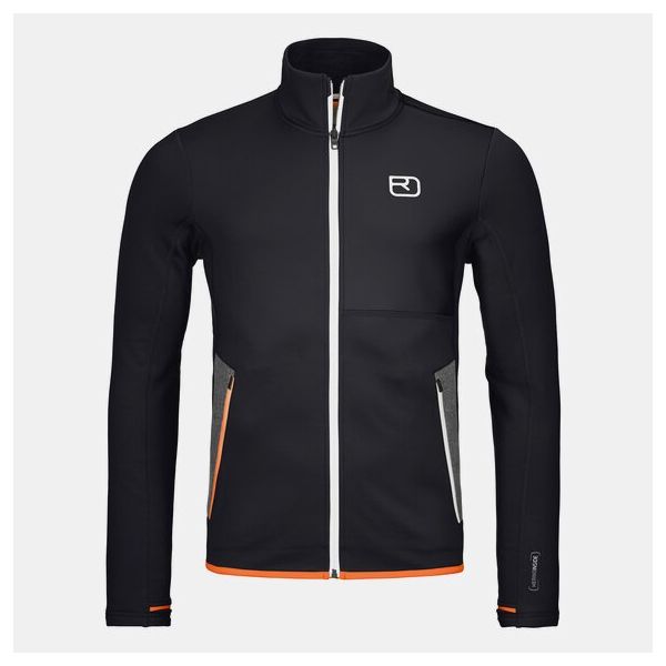 Underlayer Snow Ortovox Bluza Snowmobil Mid Layer  Fleece Jacket Black Raven