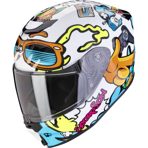Casti Moto Integrale Scorpion Exo Casca Moto Full-Face EXO JNR Air Fun White/Blue 24