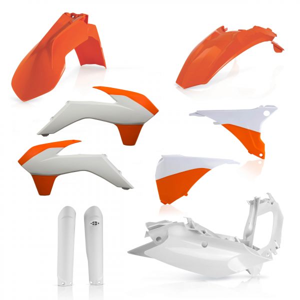 Plastice MX-Enduro Acerbis Kit Plastice AC KTM EXC/EXCF 2016 Alb/Portocaliu Fara Placa Far