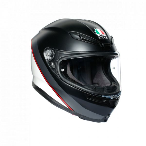 Casti Moto AGV AGV Casca Integrala K6 Ece Multi Mplk 2020 Minimal Pure Matt Black/Wh/Red