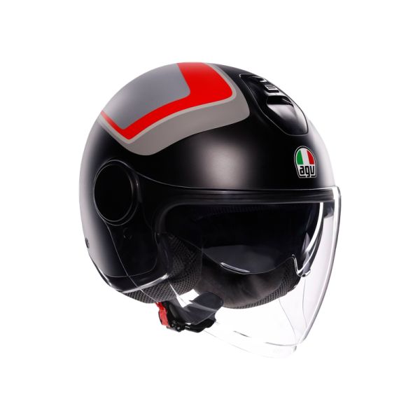 Casti Moto AGV AGV Casca Moto Open Face/Jet Eteres E2206 Scaglieri Matt Grey/Red 25