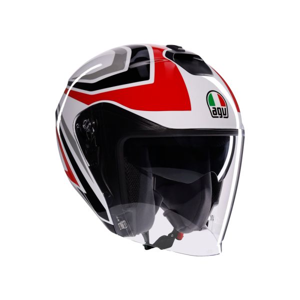 Casti Moto AGV AGV Casca Moto Open Face/Jet Irides E2206 Tolosa Black/Grey/Red 25