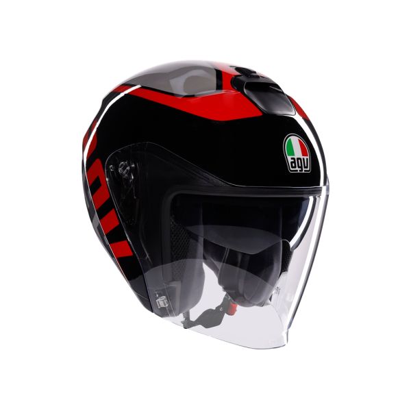 Casti Moto AGV AGV Casca Moto Open Face/Jet Irides E2206 Valenza Matt Grey/Black/Red 25
