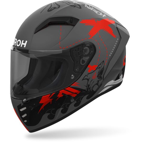Full face helmets Airoh Full-Face Moto Helmet Connor Desperado Orange Matt 25