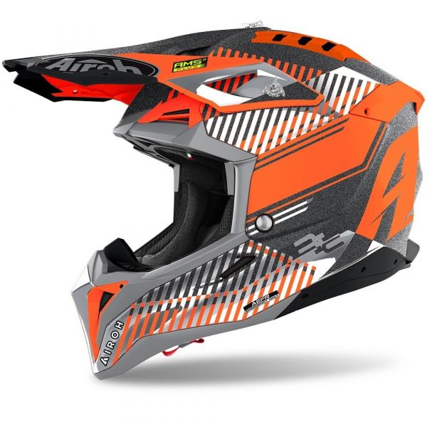 Casti Cross-Enduro Airoh Casca Moto Enduro AVIATOR 3 WAVE ORANGE CHROME