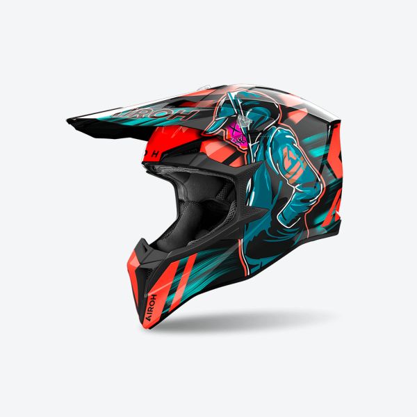 Casti Cross-Enduro Airoh Casca Moto Mx/Enduro Wraaap Cyber Orange 24
