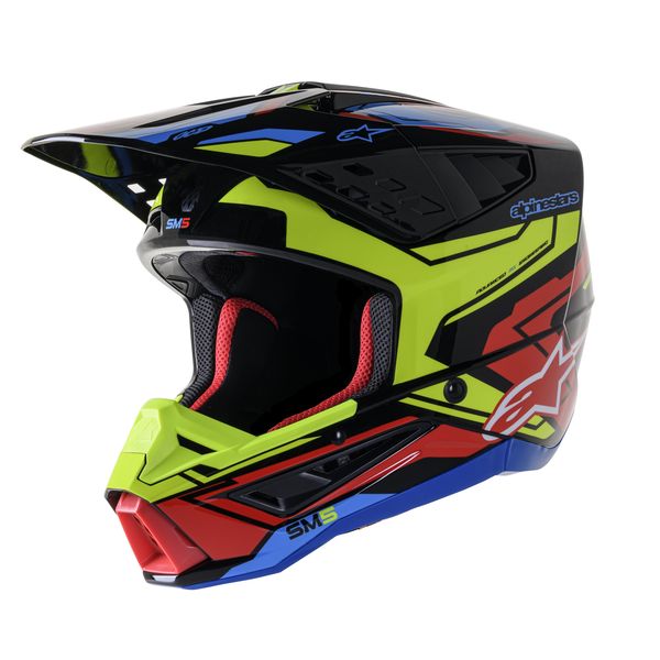 Casti Cross-Enduro Alpinestars Casca Moto Enduro/MX Supertech M5 Action Black/Yellow/Red 24