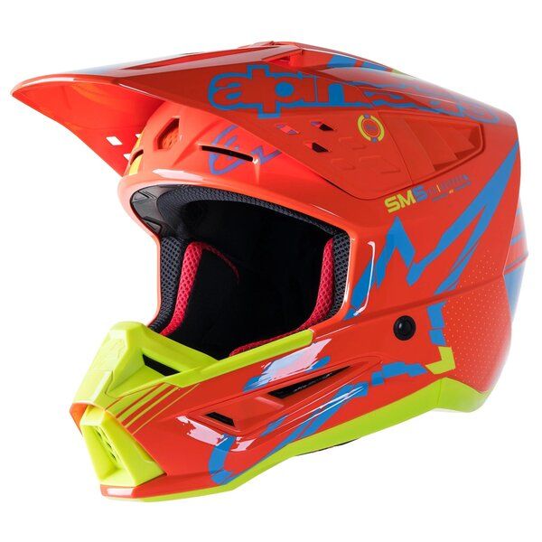 Casti Cross-Enduro Alpinestars Casca Moto MX/Enduro Supertech S-M5 Action Orange/Blue/Fluo Yellow 24 