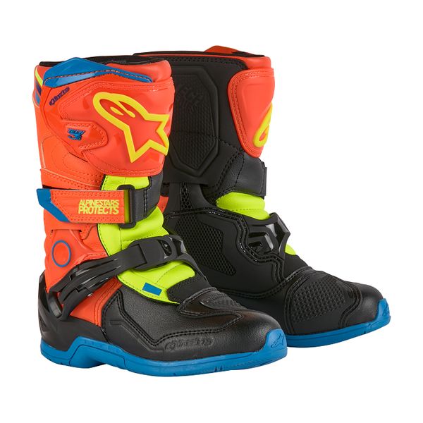 Cizme MX-Enduro Copii Alpinestars Cizme Moto Enduro/MX Kids Tech 3S Orange/Blue/Yellow 24