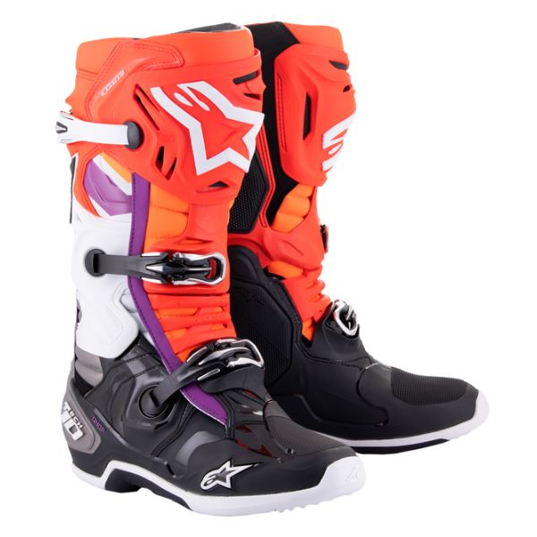 Cizme MX-Enduro Alpinestars Cizme Moto Enduro Tech 10 Black/Red/Orange/White