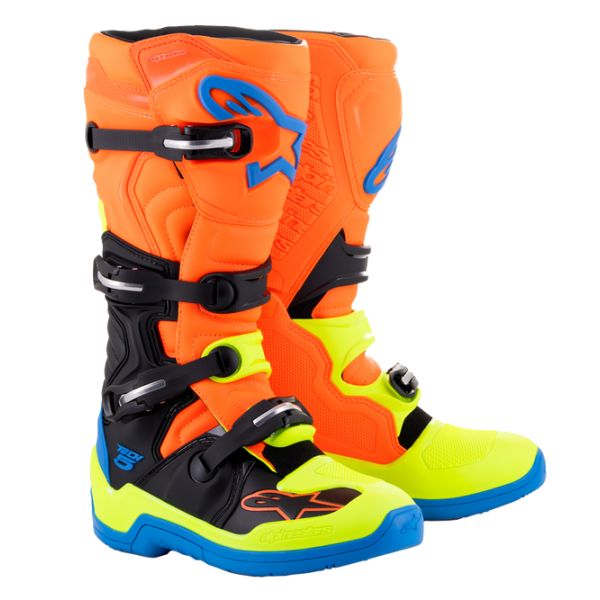 Cizme MX-Enduro Alpinestars Cizme Moto Enduro Tech 5 Orange/Blue/Yellow