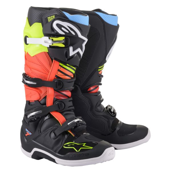 Cizme MX-Enduro Alpinestars Cizme Moto MX T7 Bk/y/r