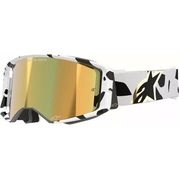 Ochelari MX-Enduro Alpinestars Ochelari Moto MX/Enduro Supertech Corp ABS Vision White/Black/Gold/Mirror Gold