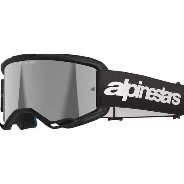 Ochelari MX-Enduro Alpinestars Ochelari Moto MX/Enduro Vision 3 Wordmark Black/Mirror Silver