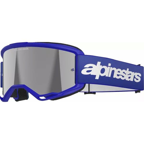 Ochelari MX-Enduro Alpinestars Ochelari Moto MX/Enduro Vision 3 Wordmark Blue/Mirror Silver