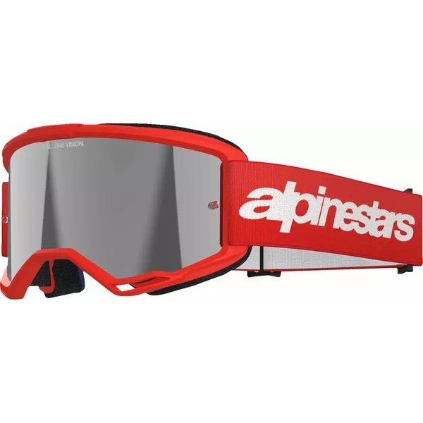 Ochelari MX-Enduro Alpinestars Ochelari Moto MX/Enduro Vision 3 Wordmark Red/Mirror Silver