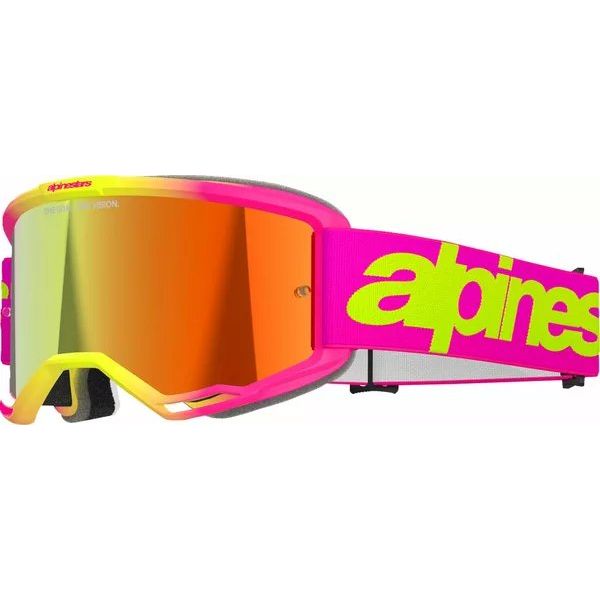 Ochelari MX-Enduro Alpinestars Ochelari Moto MX/Enduro Vision 5 Wordmark Pink/Yellow/Mirror Red