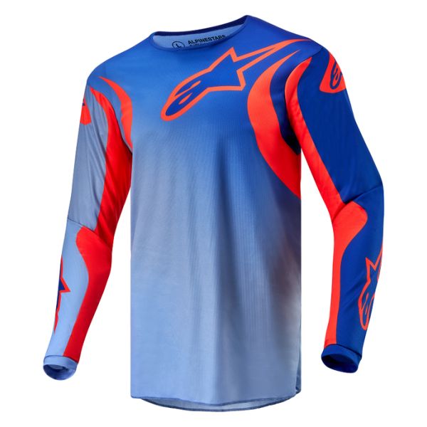 Tricouri MX-Enduro Alpinestars Tricou Moto Enduro/MX Fluid Lucent Blue/Orange 24