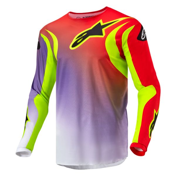 Jerseys MX-Enduro Alpinestars Moto Enduro/MX Jersey Fluid Lucent White/Red/Yellow 24