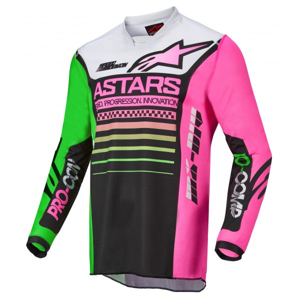 Kids Jerseys MX-Enduro Alpinestars Jersey Yt Racer Compass Bk/G/Pk