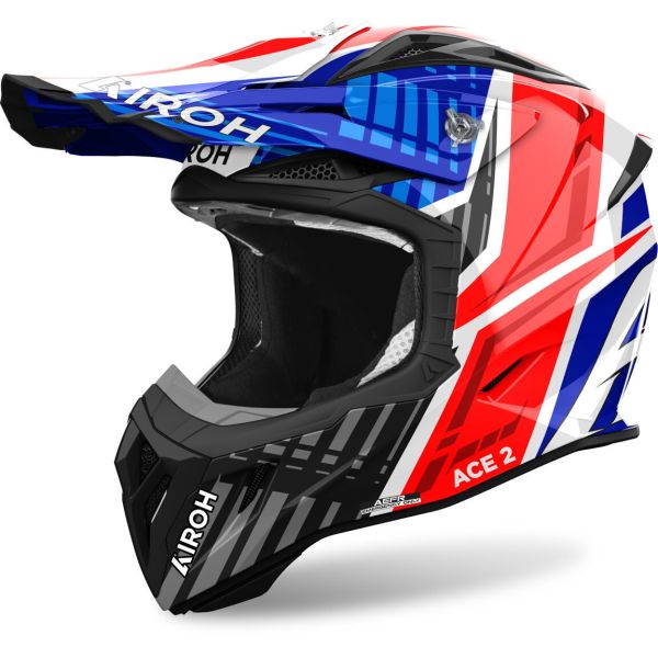 Casti Cross-Enduro Airoh Casca Moto MX/Enduro Aviator Ace 2 Proud Blue/Red Gloss 25